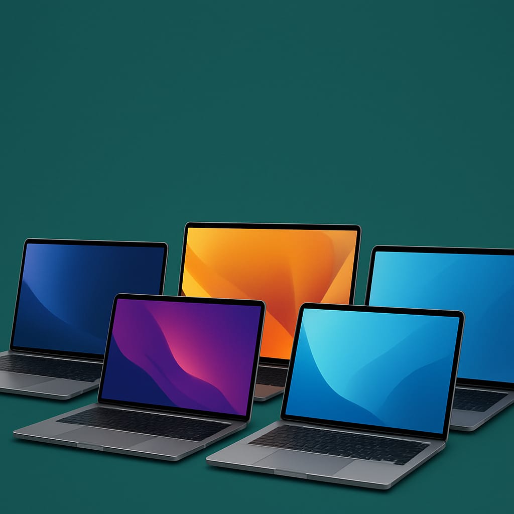 Notebook moderno em uma mesa de trabalho, ideal para uso profissional e estudo em 2025